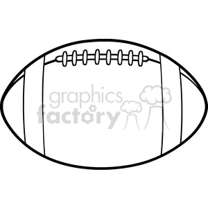 6555 Royalty Free Clip Art Black and White American Football Ball Cartoon Illustration