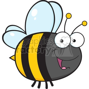 6545 Royalty Free Clip Art Cute Bee Cartoon Mascot Character