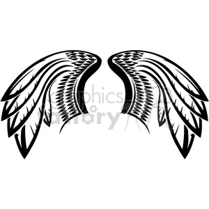vector feather wing tattoo design