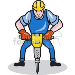 construction worker jackhammer front