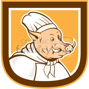 boar chef in shield shape
