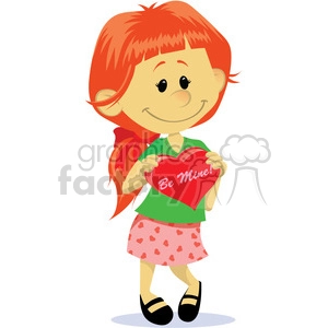 red head girl with valentines candy