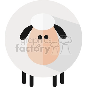 8214 Royalty Free RF Clipart Illustration Cute Sheep Modern Flat Design Vector Illustration