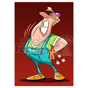 man with lower back pain cartoon