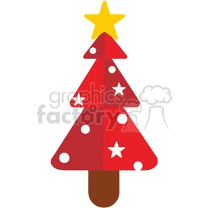 red christmas tree vector flat design