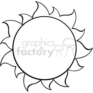 black and white simple sun vector illustration isolated on white background