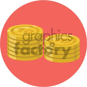 coins circle background vector flat icon