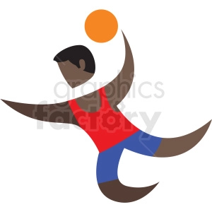 African American basketball dunk sport character icon