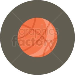 basketball vector flat icon clipart with circle background