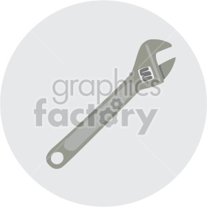 crescent wrench on circle background