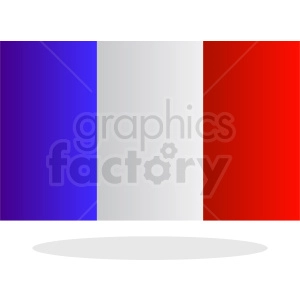 The clipart image features the national flag of France, depicted with its three vertical stripes: blue on the hoist side, white in the middle, and red on the fly side.