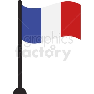 The image is a simple clipart of the French flag, also known as the Tricolore, featuring its three vertical stripes of blue, white, and red.