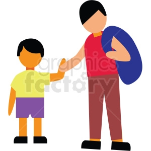 father and son vector clipart