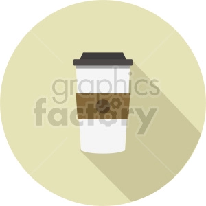 coffe cup on yellow circle background vector