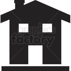 residential house silhouette vector clipart
