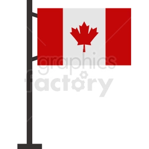 The image shows the flag of Canada, also known as the Maple Leaf or l'Unifolié in French, attached to a flagpole. The Canadian flag consists of two vertical bands of red with a white square between them, and a stylized 11-point red maple leaf centered in the white square.