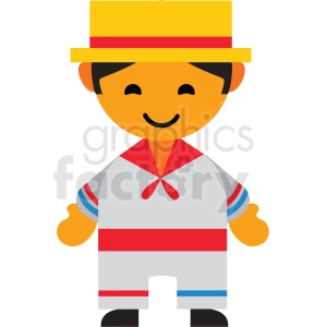 Colombia male character icon vector clipart