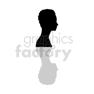 silhouette profile of African American womans head vector