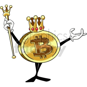 bitcoin king vector clipart