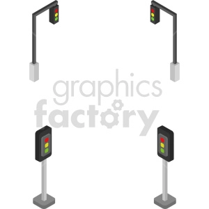 isometric traffic light vector icon clipart 2