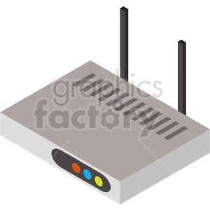 isometric network router vector icon clipart 3