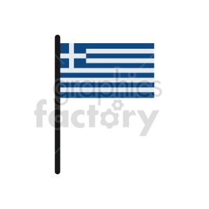 The clipart image displays the national flag of Greece, consisting of blue and white horizontal stripes with a white cross on a blue square in the canton.