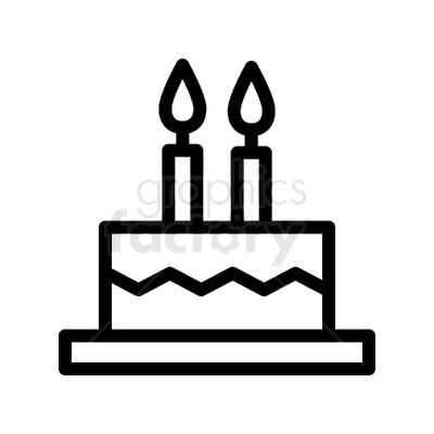 two year birthday cake icon