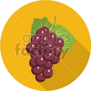 grapes on circle background flat icon clip art