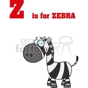 Z as in Zebra  with White and Black Stripes 