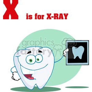 X as in X-Ray a tooth holding an A-Ray of a Healthy Tooth