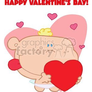 Romantic Cupid With Valentine Hearts