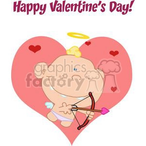 Happy Valentine's Day Cupid with a Bow and Arrow