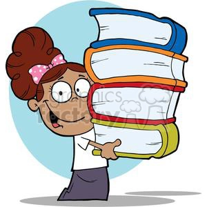 A African American School Girl With Books In Their Hands