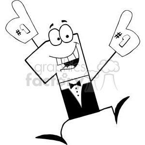 Number One Businessman Cartoon Character