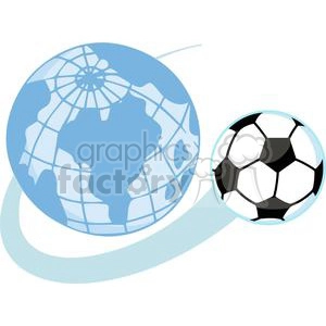 Soccer ball Flying around a world globe