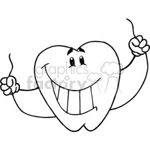 The clipart image shows a stylized, anthropomorphic tooth with a happy expression. The tooth has a cute face with eyes and a mouth, and it is holding a piece of dental floss in its 'hands'. It appears to be using the floss on itself, indicating the importance of dental hygiene. It's a playful representation meant to emphasize the fun aspect of taking care of one's teeth.