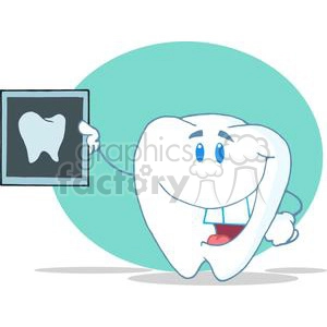 2960-Smiling-Tooth-Cartoon-Character-With-X-ray-Picture