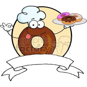 3485-Cartoon-Logo-Friendly-Donut-Chef-Cartoon-Character-Holding-A-Donuts
