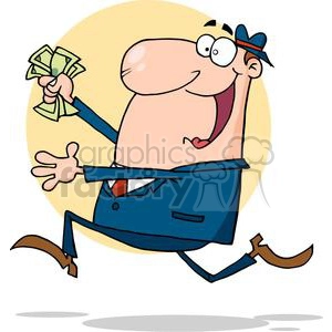 3152-Happy-Businessman-Running-With-Dollars-In-Hand