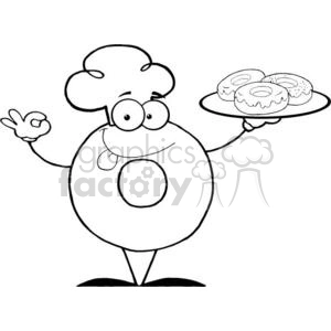 3481-Friendly-Donut-Chef-Cartoon-Character-Holding-A-Donuts