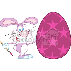 Royalty-Free-RF-Copyright-Safe-Happy-Rabbit-Painting-Easter-Egg-With-Stars