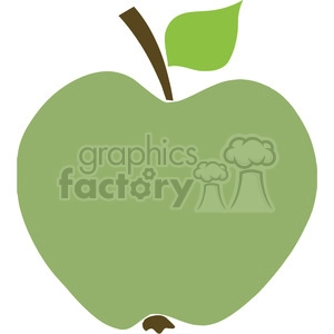 12916 RF Clipart Illustration Green Apple