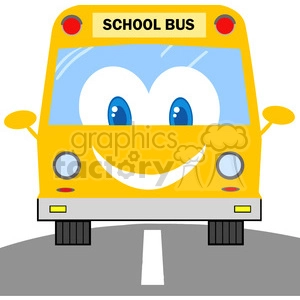 School Bus Cartoon Mascot Character
