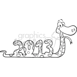 5116-Funny-Snake-Cartoon-Character-Showing-Numbers-2013-Royalty-Free-RF-Clipart-Image