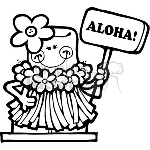 SMORE Hawaiin Aloha Girl BW