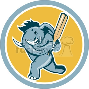elephant playing cricket batting stance side