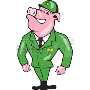 pig soldier standing front