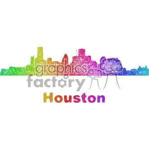 city skyline vector clipart USA Houston