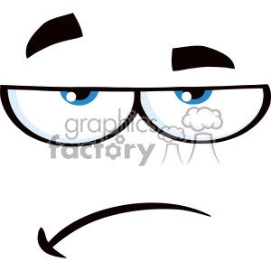 10861 Royalty Free RF Clipart Grumpy Cartoon Funny Face With Sadness Expression Vector Illustration