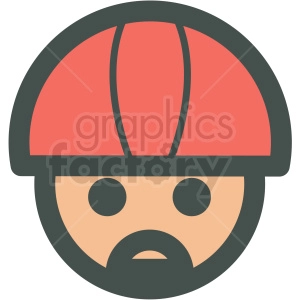 avatar wearing helmet vector icons